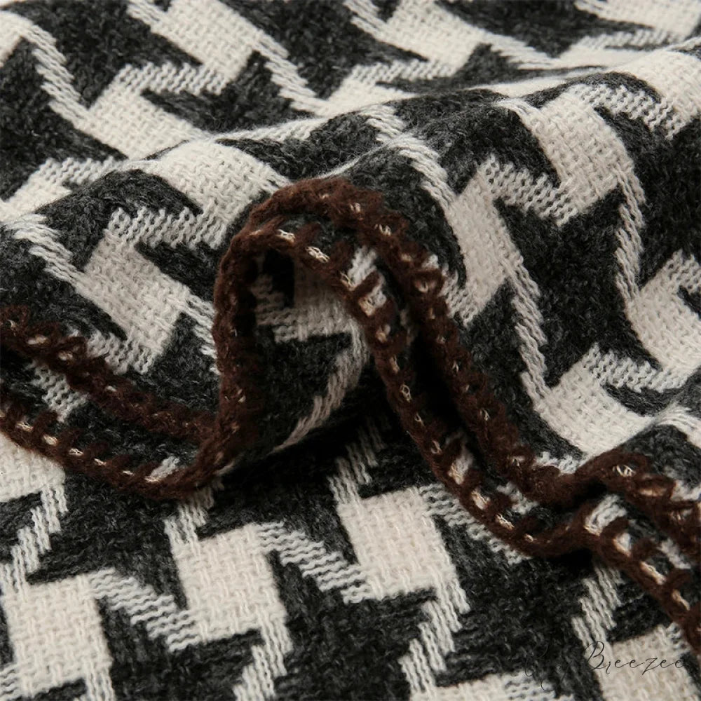 Plaid Cashmere Shawl Winter Scarf scarf-241228