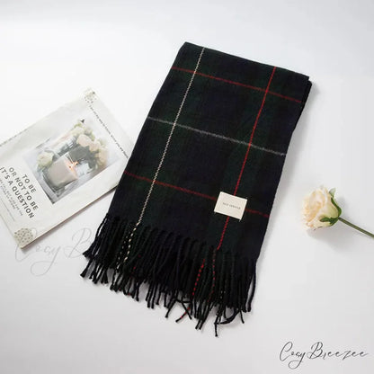 Plaid Cashmere Winter Long Bandana Scarf color3 scarf-241228