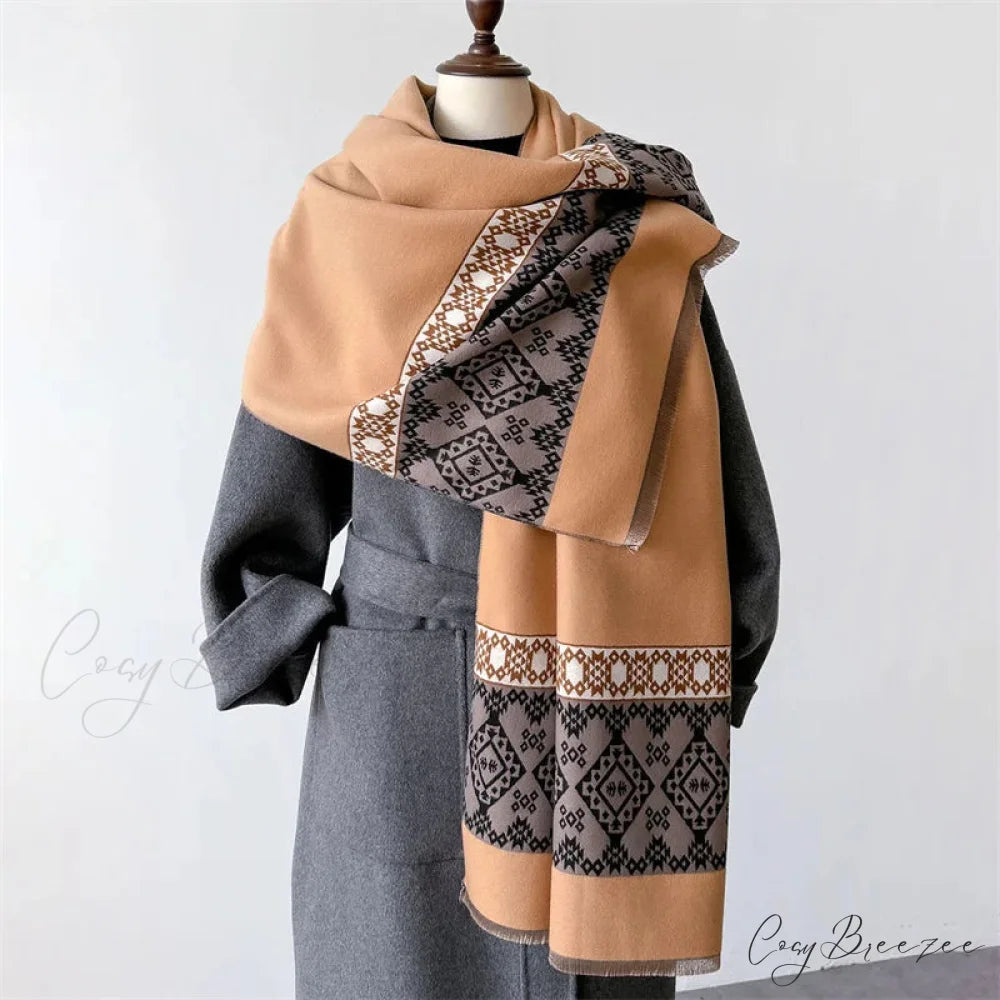 Plaid Cashmere Winter Scarf scarf-241228
