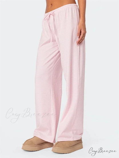 Plaid Elevated-Waist Pull-Tie Spacious Streetwear Pant pant-250223