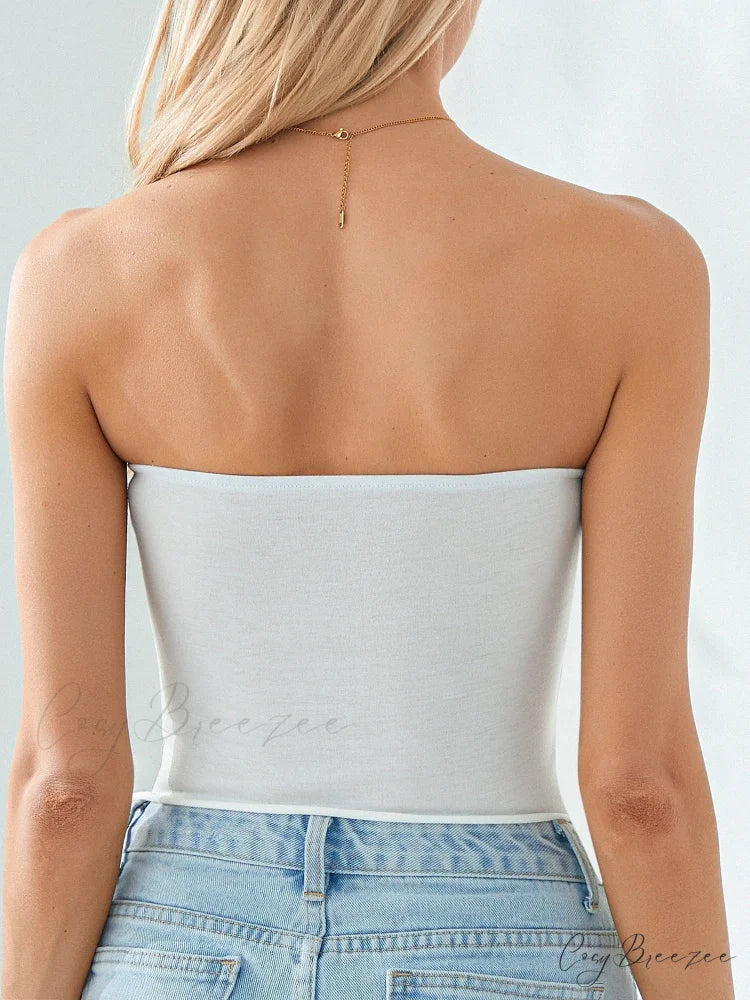 Plaid Lace Patchwork Off-shoulder Strapless Tube Top croptop-250126