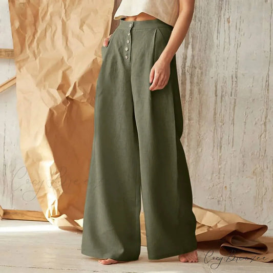 Plaid Pattern Self-Slimming Flare Stylish Pant Army Green / M pant-250223