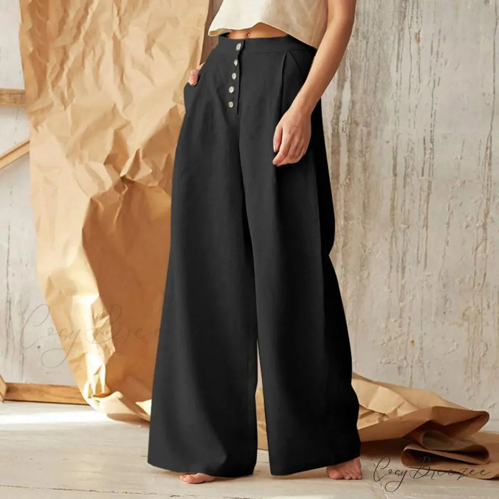 Plaid Pattern Self-Slimming Flare Stylish Pant Black / M pant-250223