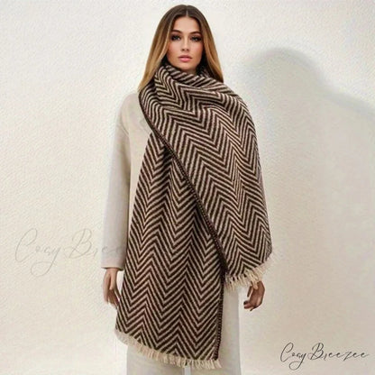 Plaid Print Cashmere Winter Travel Scarf Multi Color4 / 65x200cm scarf-241228