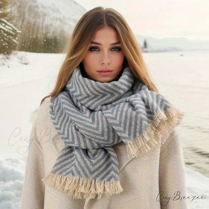 Plaid Print Cashmere Winter Travel Scarf Multi Color5 / 65x200cm scarf-241228