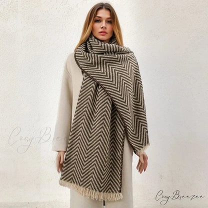 Plaid Print Cashmere Winter Travel Scarf Multi Color8 / 65x200cm scarf-241228