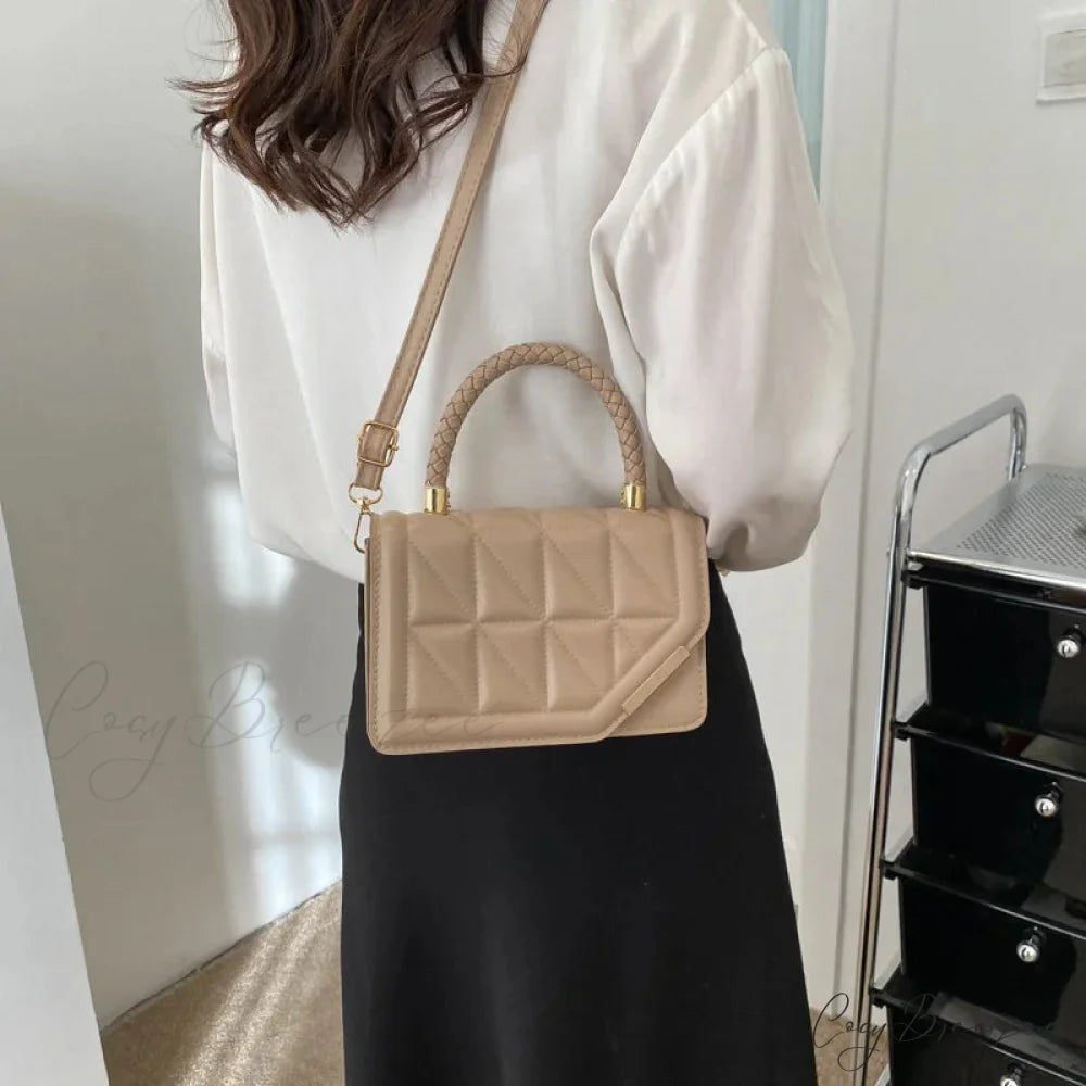 Plaid PU Leather Designer Crossbody Bag handbag-250126