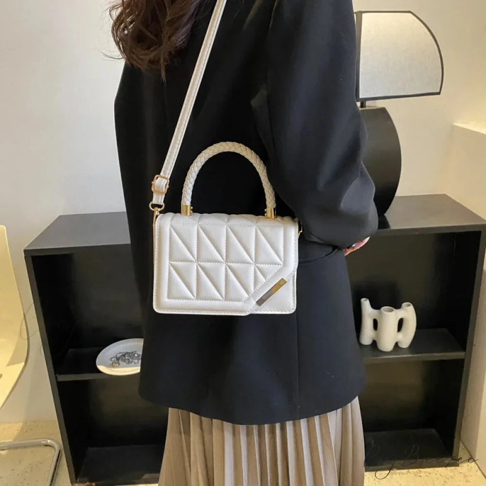Plaid PU Leather Designer Crossbody Bag handbag-250126