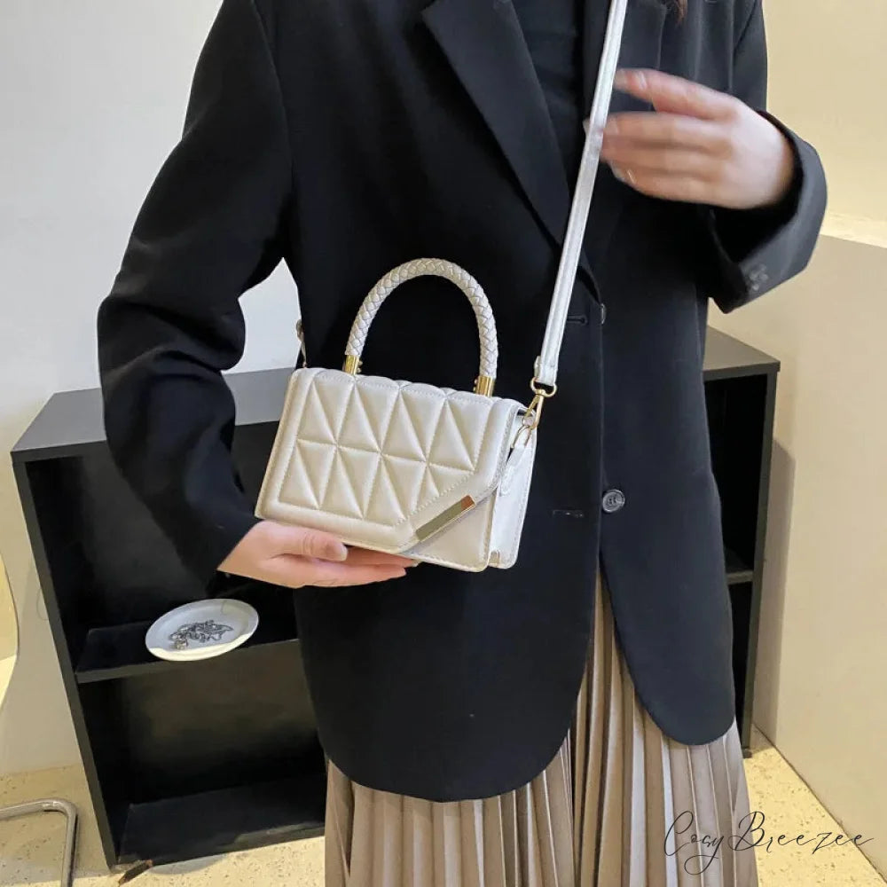 Plaid PU Leather Designer Crossbody Bag handbag-250126