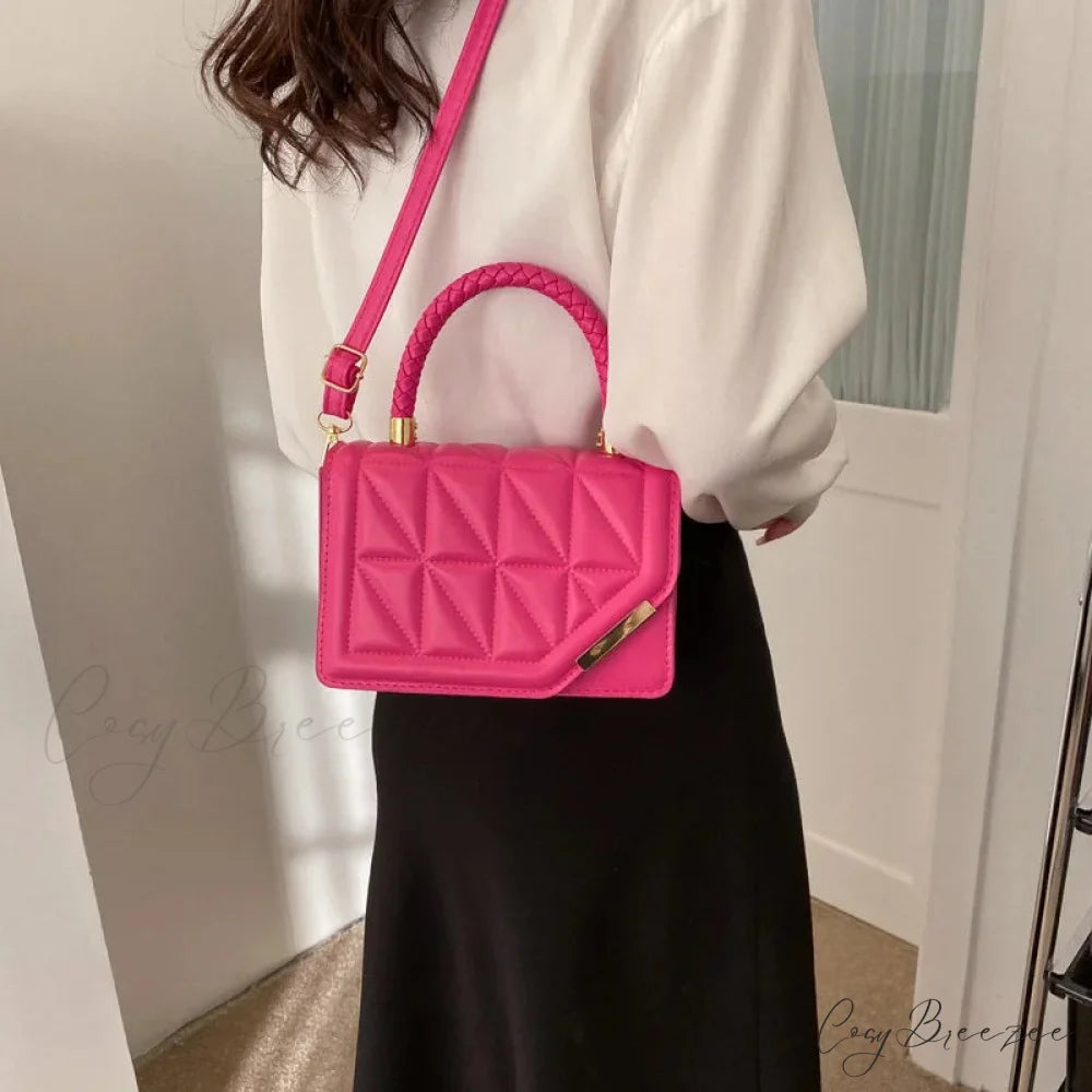 Plaid PU Leather Designer Crossbody Bag handbag-250126