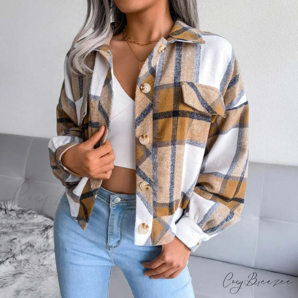Plaid Retro Coat Khaki / S