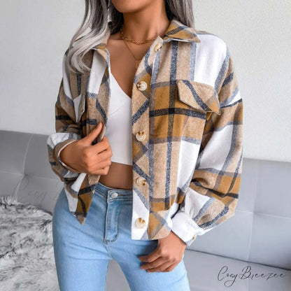Plaid Retro Coat Khaki / S
