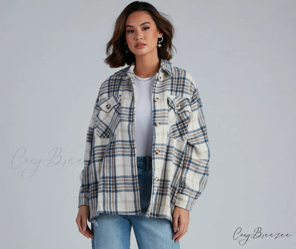 Plaid Shacket - Chill Out BEIGE / S