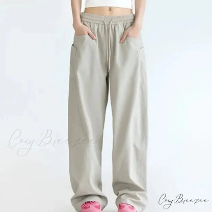 Plain Color Cargo Women Y2K Pants white / S pants-241228