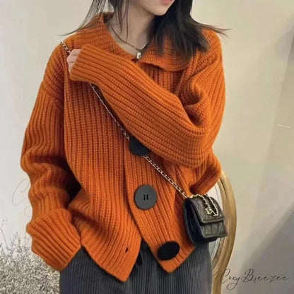 Plain Full Sleeve Single-Breasted Cardigan cardigans-241228
