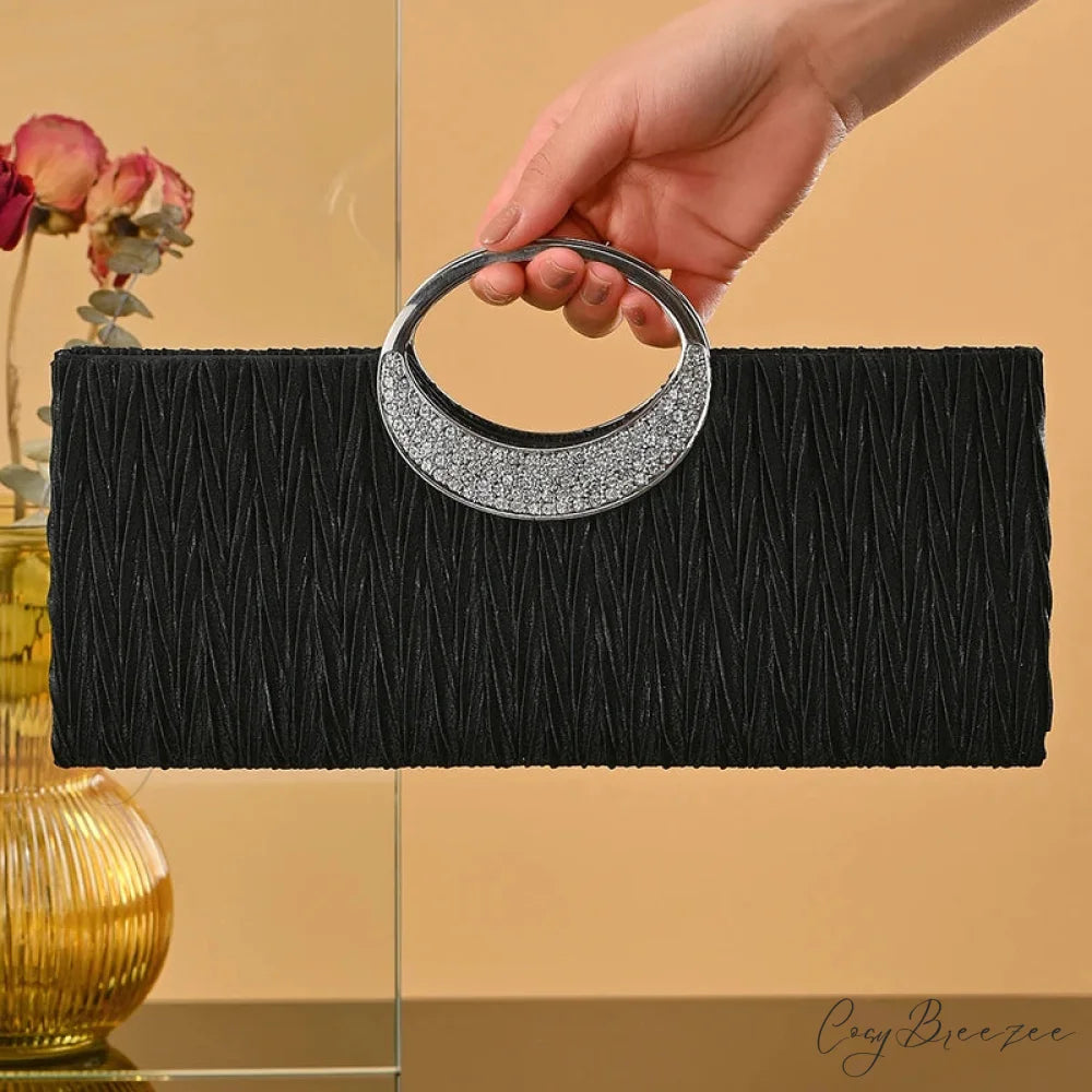 Pleated Bling Chain Clutch clutchbag-250126