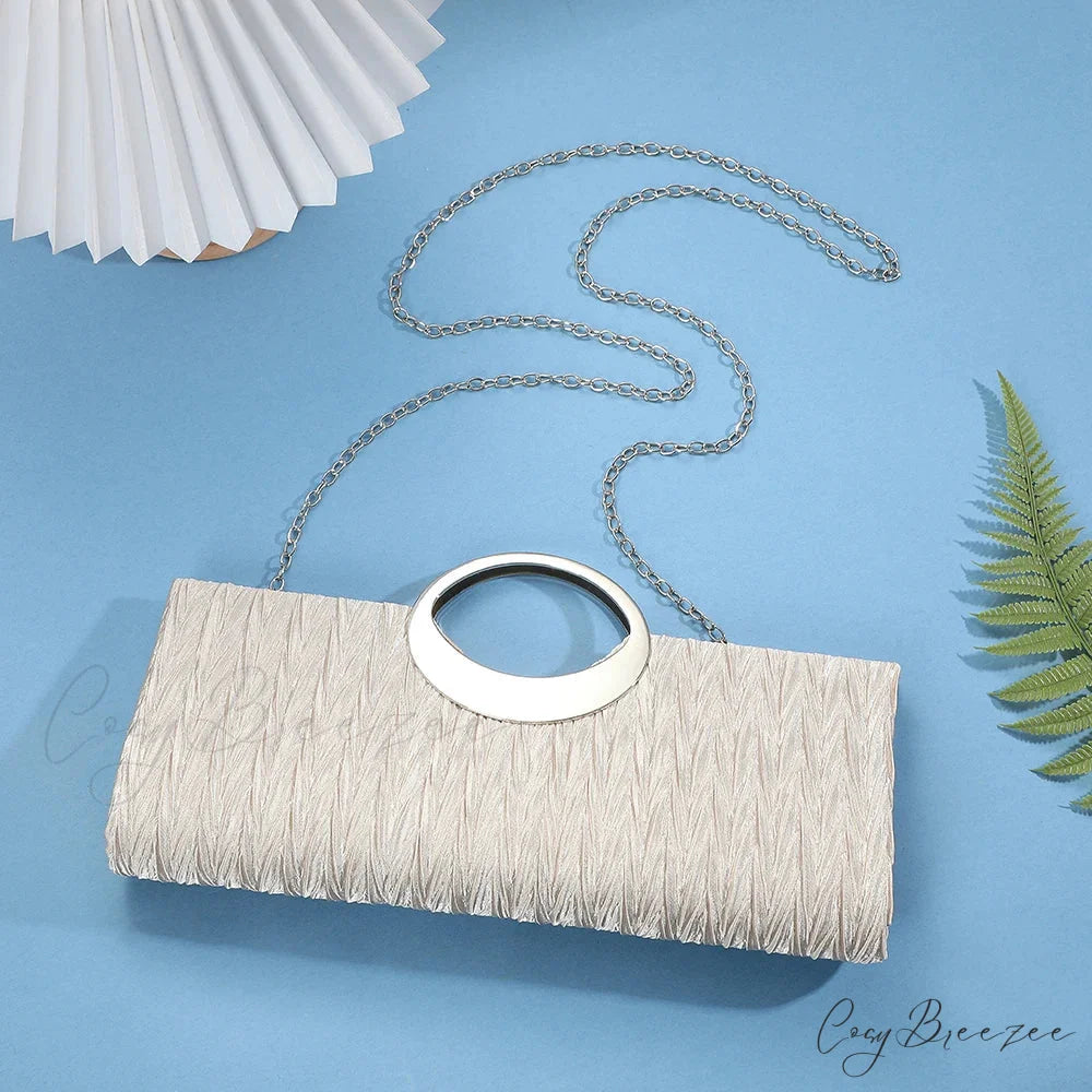 Pleated Bling Chain Clutch clutchbag-250126