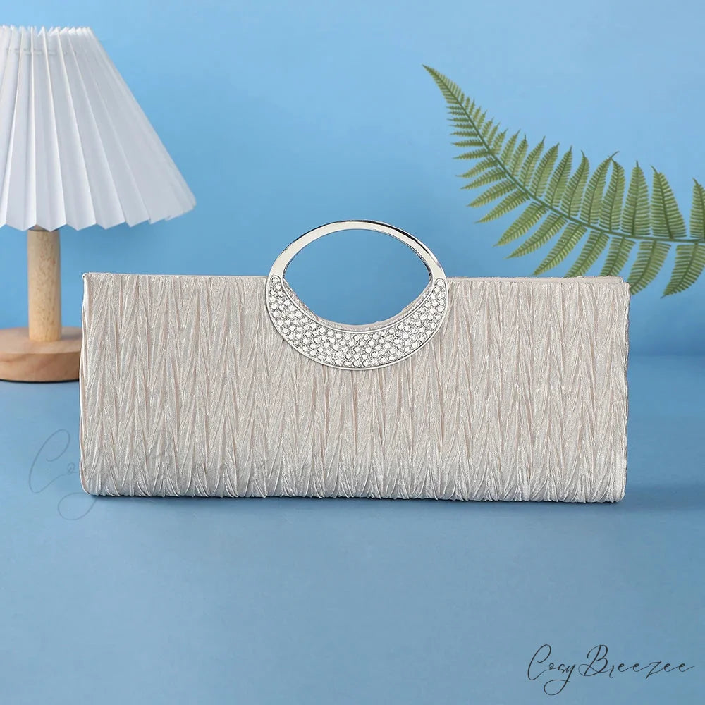Pleated Bling Chain Clutch clutchbag-250126