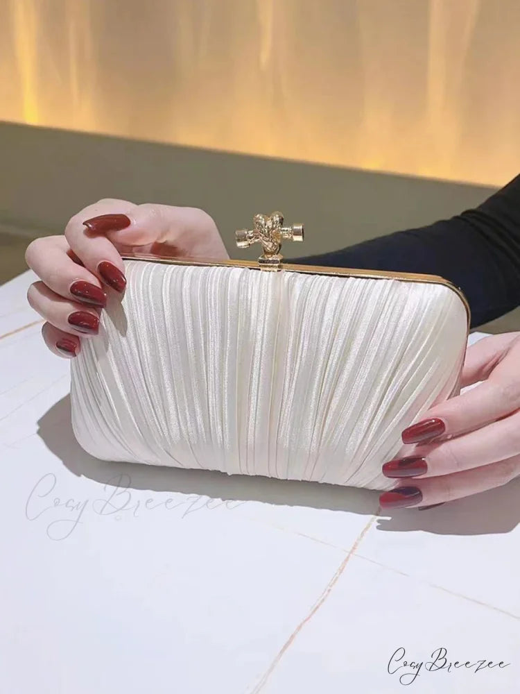 Pleated Evening Banquet Chain Bag clutchbag-250126