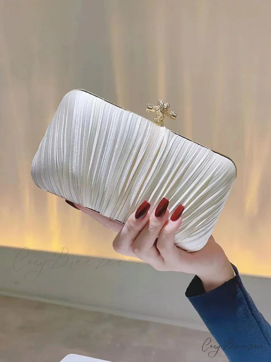 Pleated Evening Banquet Chain Bag clutchbag-250126