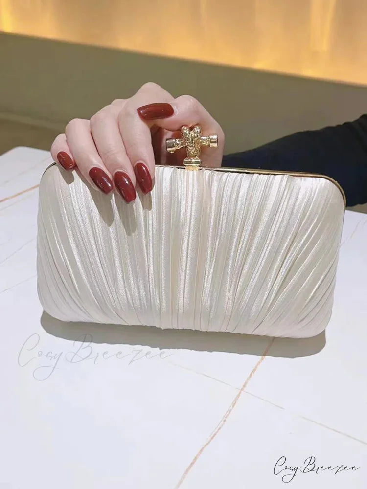 Pleated Evening Banquet Chain Bag clutchbag-250126