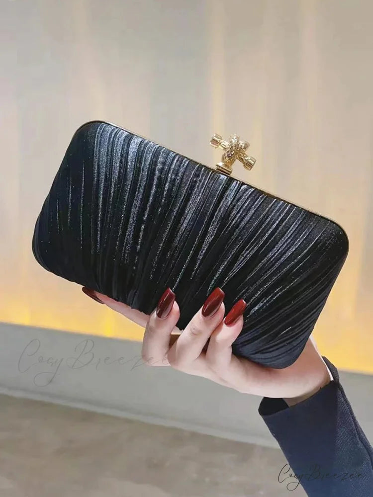 Pleated Evening Banquet Chain Bag clutchbag-250126