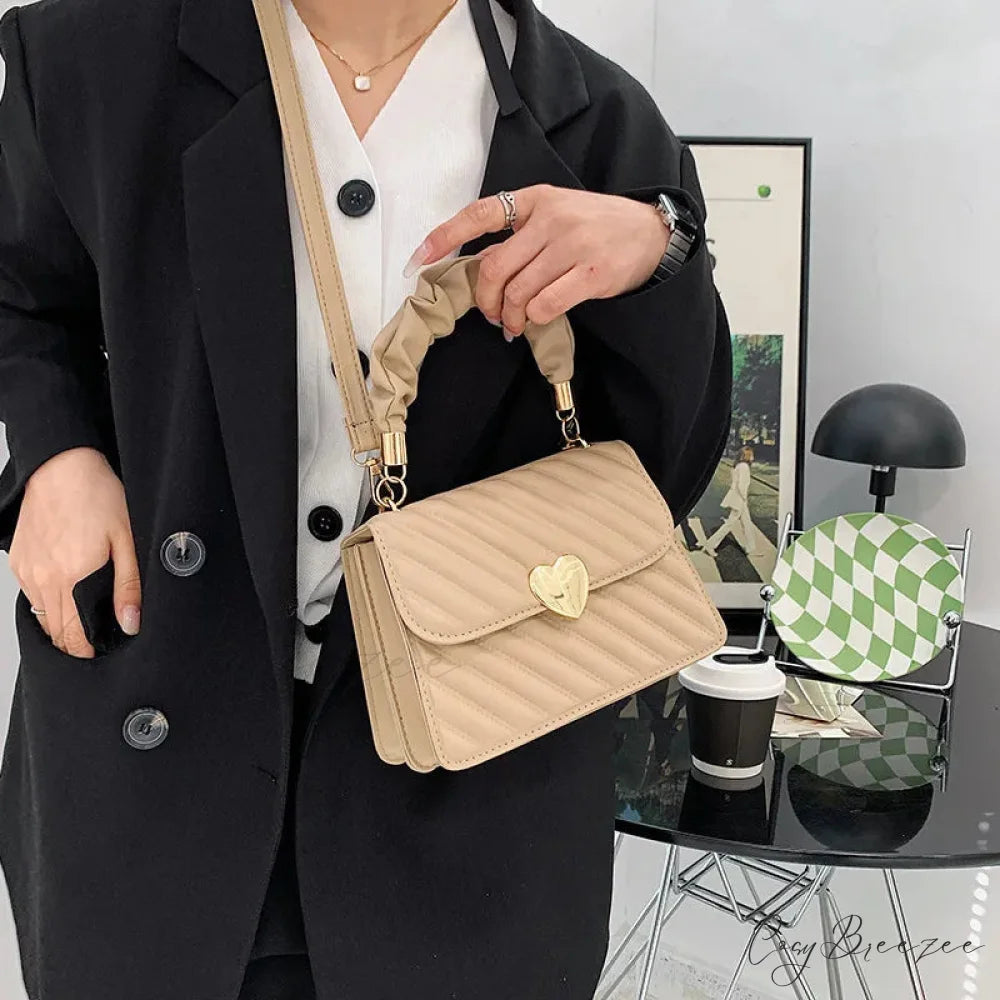 Pleated Fashion Texture Square Messenger Handbag handbag-250126