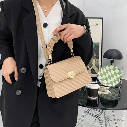Pleated Fashion Texture Square Messenger Handbag handbag-250126