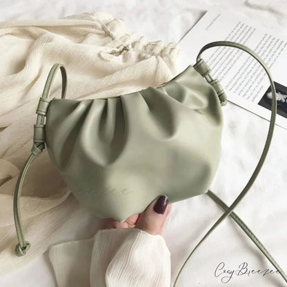 Pleated Mini Zipper Cloud Crossbody Bag crossbody-250126