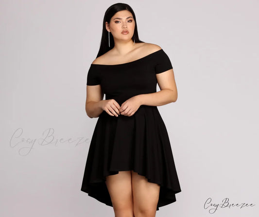Plus All The Charming Rage Skater Dress BLACK / 1X