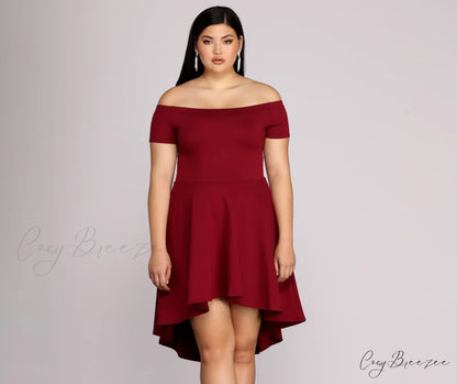 Plus All The Charming Rage Skater Dress BURGUNDY / 1X