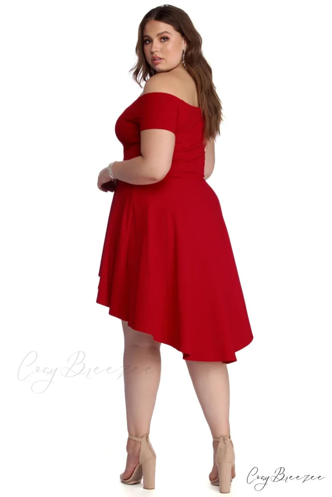 Plus All The Charming Rage Skater Dress DENIM / 3X