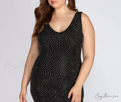 Plus Allegra Stylish Studded Cocktail Dress