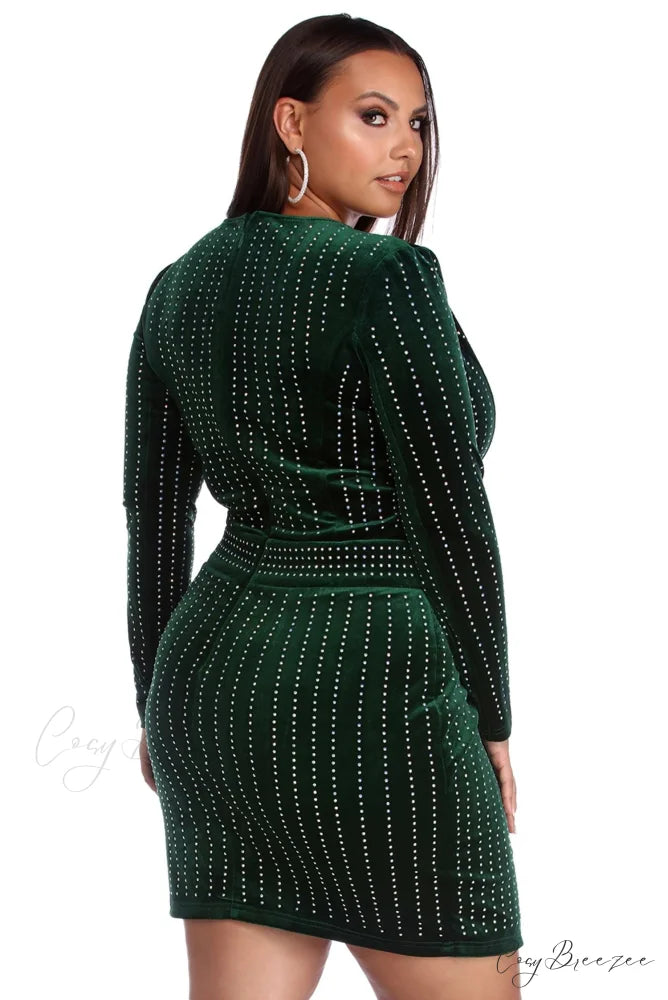 Plus Cassie Stylish Velvet Wrap Dress