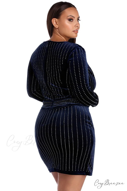 Plus Cassie Stylish Velvet Wrap Dress