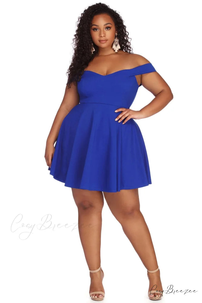 Plus Charming Stylish Sweetheart Skater Dress