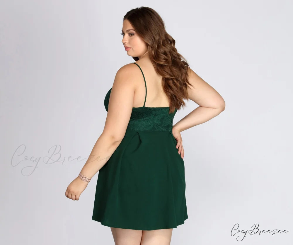Plus Lace Stylish Appeal Skater Dress