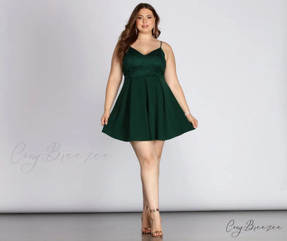 Plus Lace Stylish Appeal Skater Dress