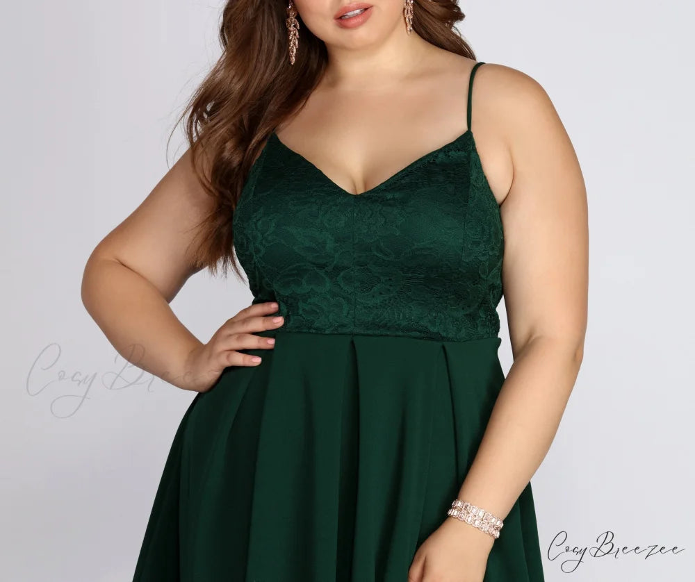 Plus Lace Stylish Appeal Skater Dress