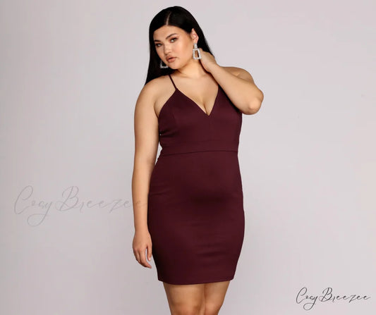 Plus Midnight Stylish Dreams Bodycon Dress PLUM / 1X