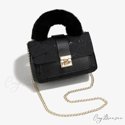 Plush Small Square Printed Messenger Bag handbag-250126
