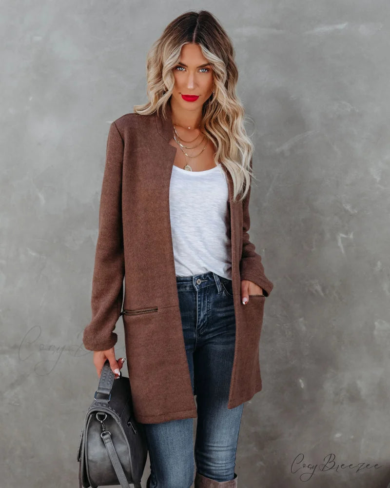 Pocketed Coat in Mocha