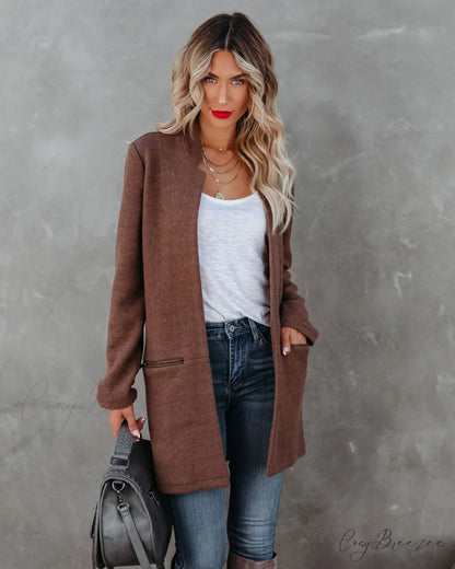 Pocketed Coat in Mocha