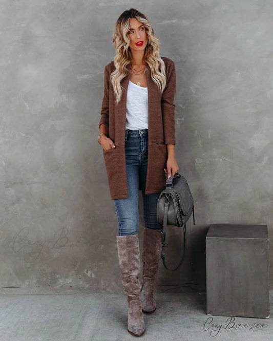 Pocketed Coat in Mocha