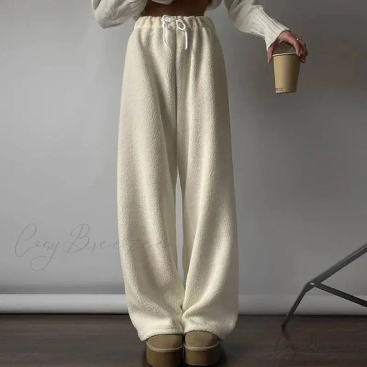 Polar Fleece Basic Vintage Women Pants pants-241228