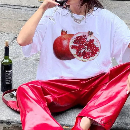 Pomegranate 90s Classic Fruit Tee WHITE / S t-shirt-250223