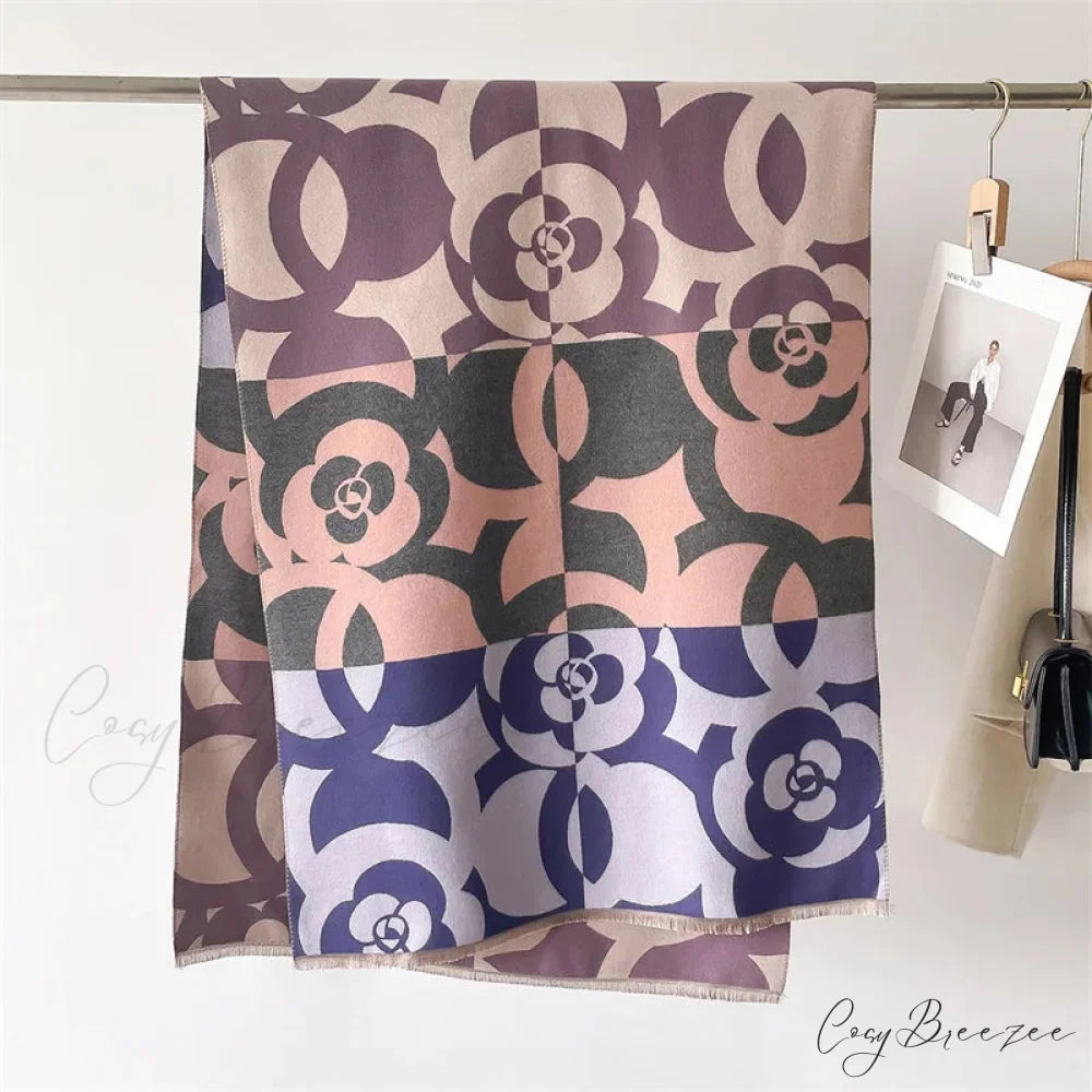 Premium Brand Cashmere Floral Winter Scarf scarf-241228
