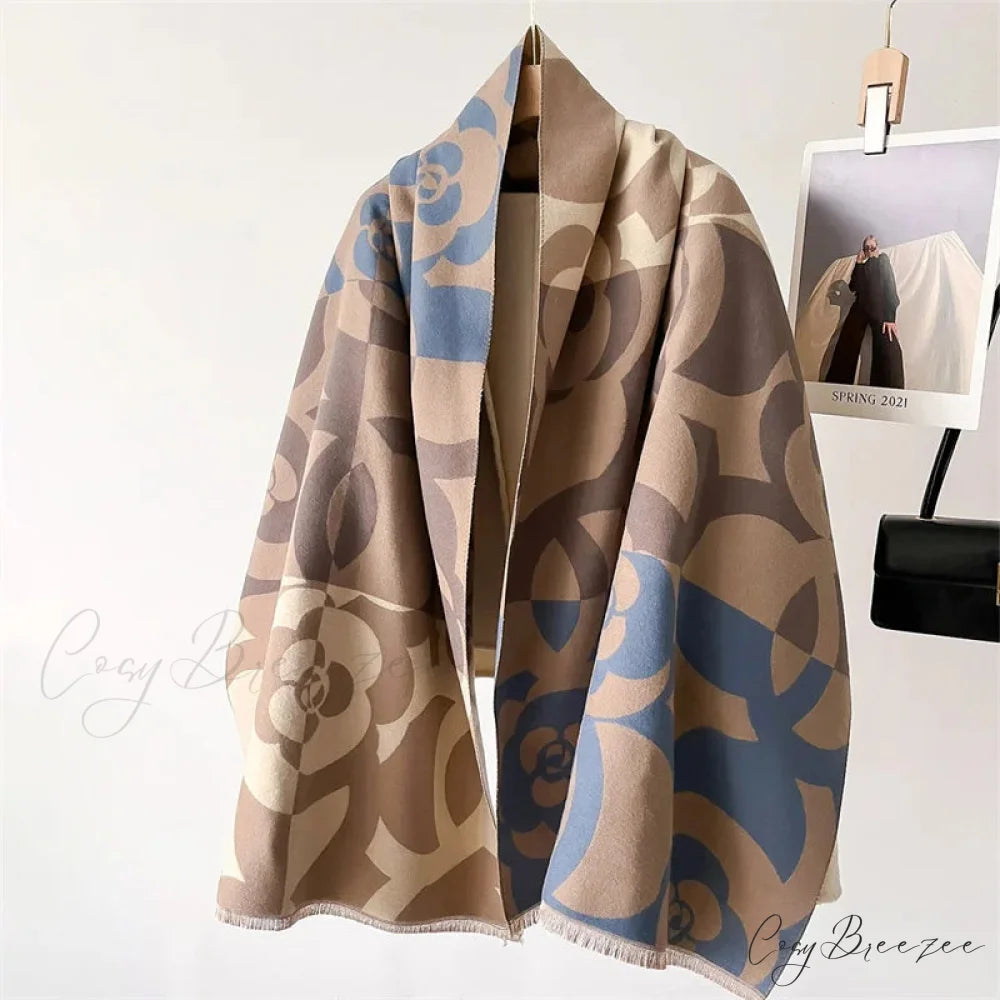 Premium Brand Cashmere Floral Winter Scarf scarf-241228