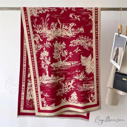 Premium Brand Cashmere Floral Winter Scarf scarf-241228