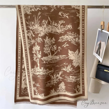 Premium Brand Cashmere Floral Winter Scarf scarf-241228